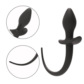 Пробка-хвост Erospace Wild Play Anal Plug With Tail C3, черная 3