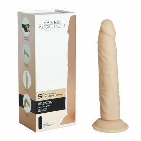 Фалоімітатор Naked Addiction - 9″ Silicone Dual Density Bendable Dildo Vanilla, віброкуля в подарунок 5