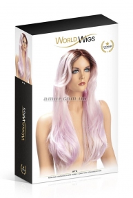Перука World Wigs Aya, двотонна, чорна з фіолетовим. 0