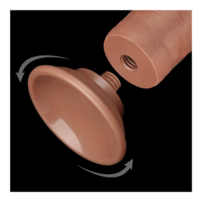 Фалоімітатор без мошонки Sliding Skin Dual Layer Dong, коричневий, 20 см 3