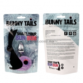 Анальна пробка FeelzToys - Bunny Tails, з фіолетовим хвостиком 2