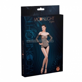 Сітчасте боді зі стразами Moonlight Model 09, відкриті плечі 1