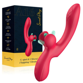 Стимулятор G-точки Erospace Sweet Play G-Spot & Clitoral Flapping A16, малиновый 9
