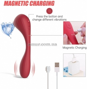 Вакуумный вагинально-клиторальный стимулятор Magic Motion Bobi Red, управление со смартфона 3