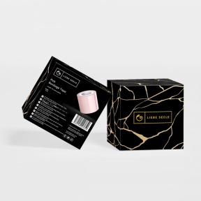 Скотч для бондажа Liebe Seele Bondage Tape, розовый, 25м, не липнет к коже и волосам, без следов 0