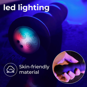 Анальный стимулятор «Lighting Anal Plug», пульт ДУ, пульсация, 9 режимов вибрации 7