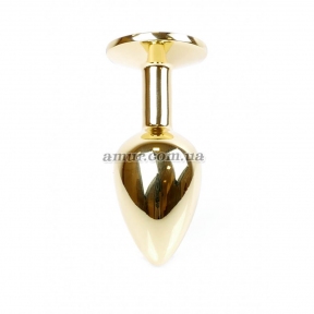 Анальная пробка «Jewellery Gold» с розовым кристалом 5