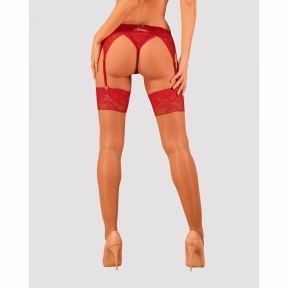 Панчохи під пояс з широким мереживом Obsessive Lacelove stockings 0