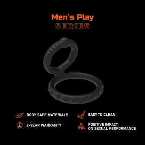 Эрекционное кольцо Erospace Men’s Play Silicone Cock Ring B8, черное 0
