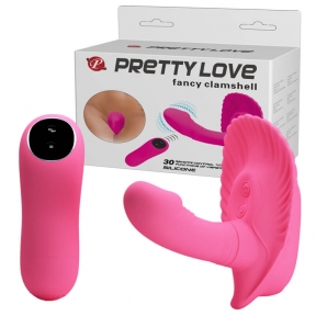 Клиторальный стимулятор «Pretty Love Fancy Clamshell», с вагинальной пробкой 8