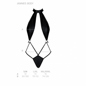 Боді-халтер із екошкіри Passion Jannies Body, чорний 4