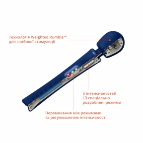 Вибромассажер Fun Factory VIM Vibrating Wand, синий, супермощный и легкий, до 6 часов работы 4