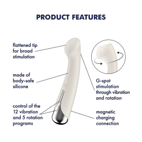 Вибратор с ротацией Satisfyer Spinning G-Spot 1, бежевый 5