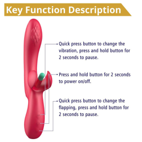 Стимулятор G-точки Erospace Sweet Play G-Spot & Clitoral Flapping A16, малиновый 3