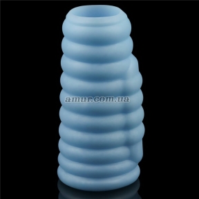 Насадка на пеніс з вібрацією «Vibrating Spiral Knights Ring 4» блакитна 0
