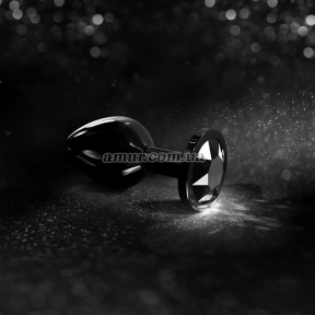 Металева анальна пробка із прикрасою у вигляді кристала Dorcel - Diamond Plug, L, чорна 6