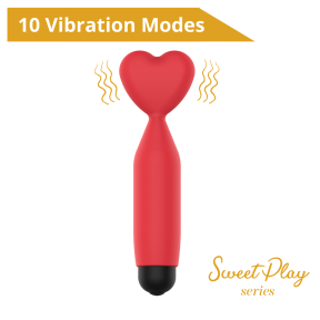 Мини-вибратор Erospace Sweet Play Mini Heart A14, красный, 10 режимов вибрации 2