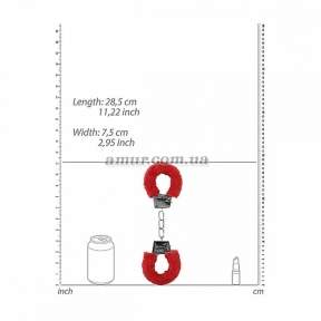 Наручники з червоним хутром «Beginners Handcuffs Furry» 0