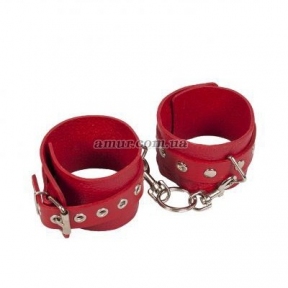 Наручники «Leather Restraints Hand Cuffs» красные 2