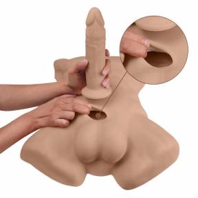 Торс із фалоімітатором на присосці SilexD Apollo L Male Torso Caramel 3