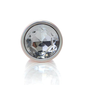 Анальная пробка Jewellery Pearl Gold Plug L, с прозрачным камнем 2