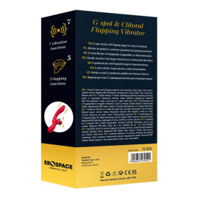 Стимулятор G-точки Erospace Sweet Play G-Spot & Clitoral Flapping A16, малиновый 8