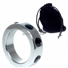 Эрекционного кольцо «Metal Cock Ring Black Diamonds, medium» 4
