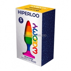 Анальна пробка Wooomy Hiperloo Silicone Rainbow Plug S 1
