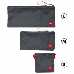Сумка для секс-игрушек Fun Factory TOYBAG, S, серая, кисет, 14x14 см 2