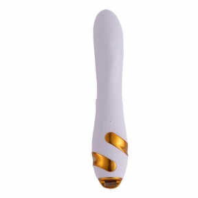 Вибратор-кролик с пульсацией и флоггером LOCKINK SEVANDA Whip Vibrating Massage Wand, бело-золотой 2