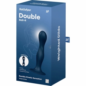 Ділдо Satisfyer Double Ball-R, синій, унісекс, рухомі кульки всередині, на присосці 3