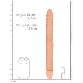 Двусторонний фаллоимитатор RealRock Realistic Double Dong, 36 см 4