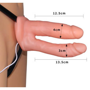 Двойной страпон «Unisex Hollow Strap On» 4