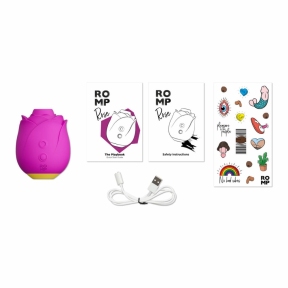 Шикарный вакуумный клиторальный стимулятор Romp Rose, розовый, в виде розы 3