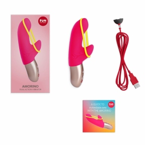 Мини вибратор-кролик со стимулирующей лентой Fun Factory AMORINO, розовый, лента съемная 3
