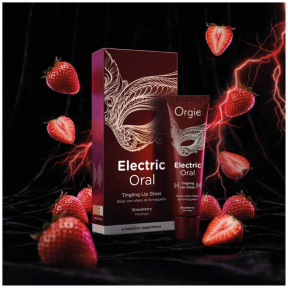 Виброблеск для губ Orgie Electric Oral Lips Gloss Strawberry 10 мл, с эффектом покалывания 2