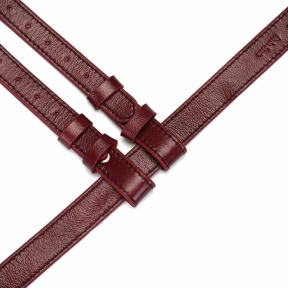 Кожаные трусы для страпона Liebe Seele Wine Red Strap on Harness, универсальный размер 5