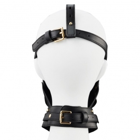 Маска-збруя для орального сексу з повідцем LOCKINK SEVANDA Blowjob Head Muzzle with Leash 5