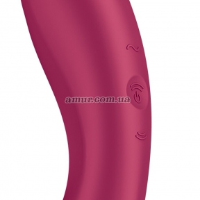 Вакуумный стимулятор с вибрацией Satisfyer Curvy Trinity 1, красный, игрушка 3в1 0