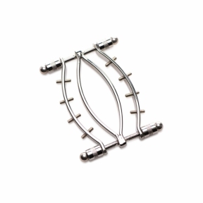 Затискач для вагіни Master Series: Spread Em Poker Vagina Clamp with Adjustable Pressure Screws, шипи 4