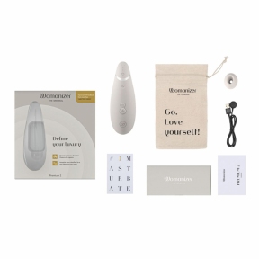 Вакуумний кліторальний стимулятор Womanizer Premium 2, сірий, функції Autopilot та Smart Silence 5