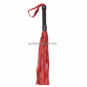 Плетка «Flirty Hard Leather - Black & Red», 53 см 0