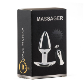 Металлическая вибрирующая анальная пробка Metal Butt Plug S, 10 вибраций, пульт ДУ 5