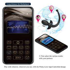 Анальная пробка «Pretty Love Anthony», 12 режимов вибрации, управление с телефона 9