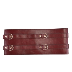 Шкіряний пояс для бондажу Liebe Seele Wine Red Waist Cuff 5