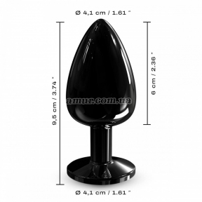 Металева анальна пробка із прикрасою у вигляді кристала Dorcel - Diamond Plug, L, чорна 3