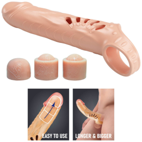 Удлиняющая насадка на член Pretty Love Penis Sleeve, 3 вставки 0