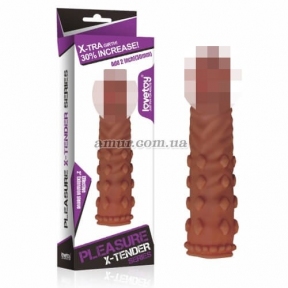 Насадка «Pleasure X-Tender Penis Sleeve Brown Add 2