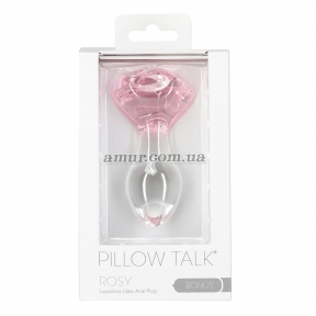 Стеклянная анальная пробка Pillow Talk - Rosy- Luxurious Glass 5