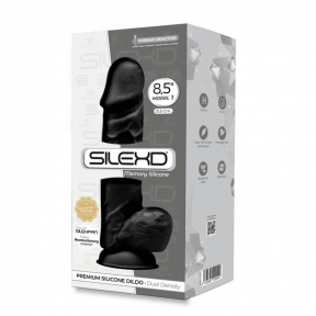 Фалоімітатор SilexD Norman, чорний, двошаровий, силікон + Silexpan, діаметр 5см 2